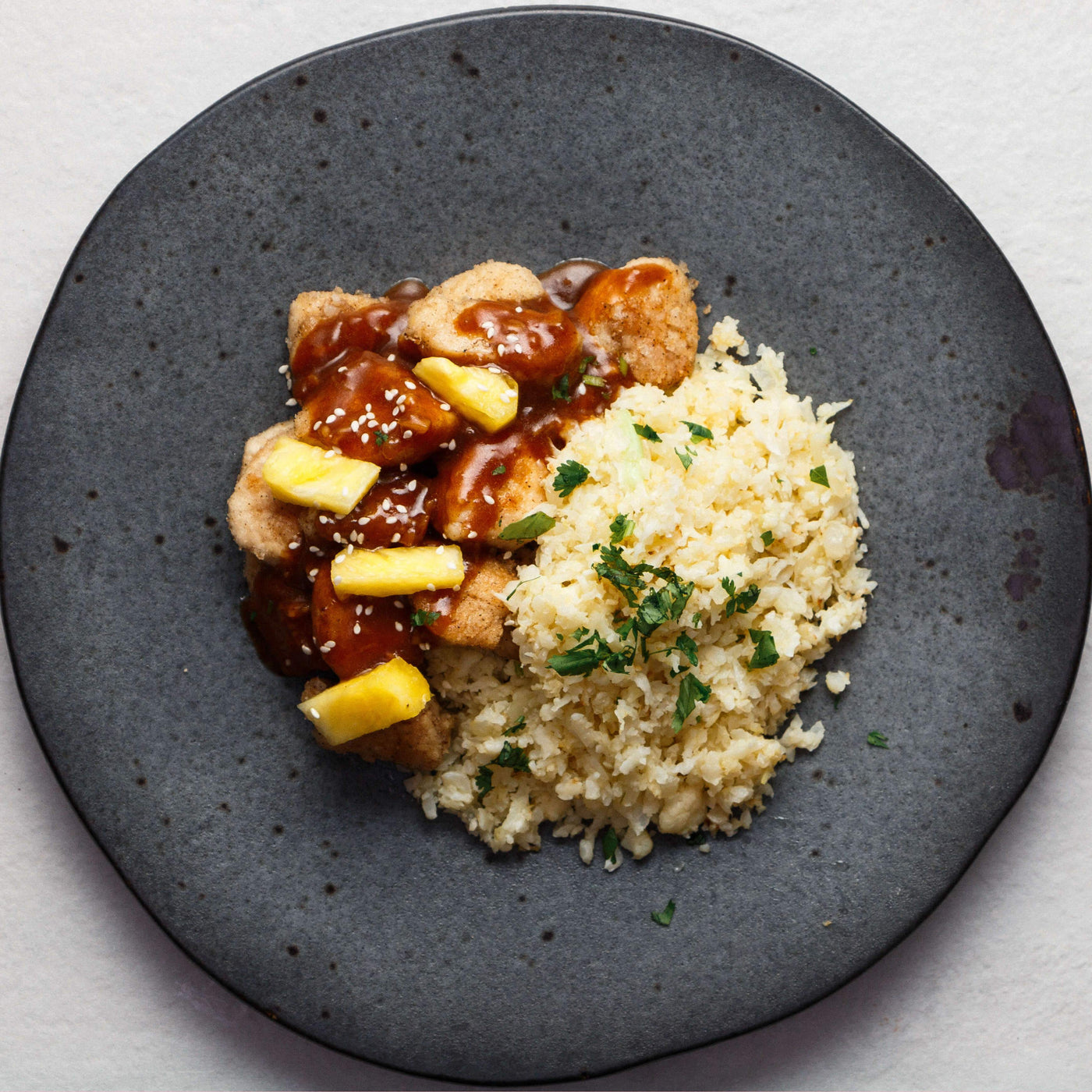 Pineapple Firecracker Chickwith Cauliflower Rice