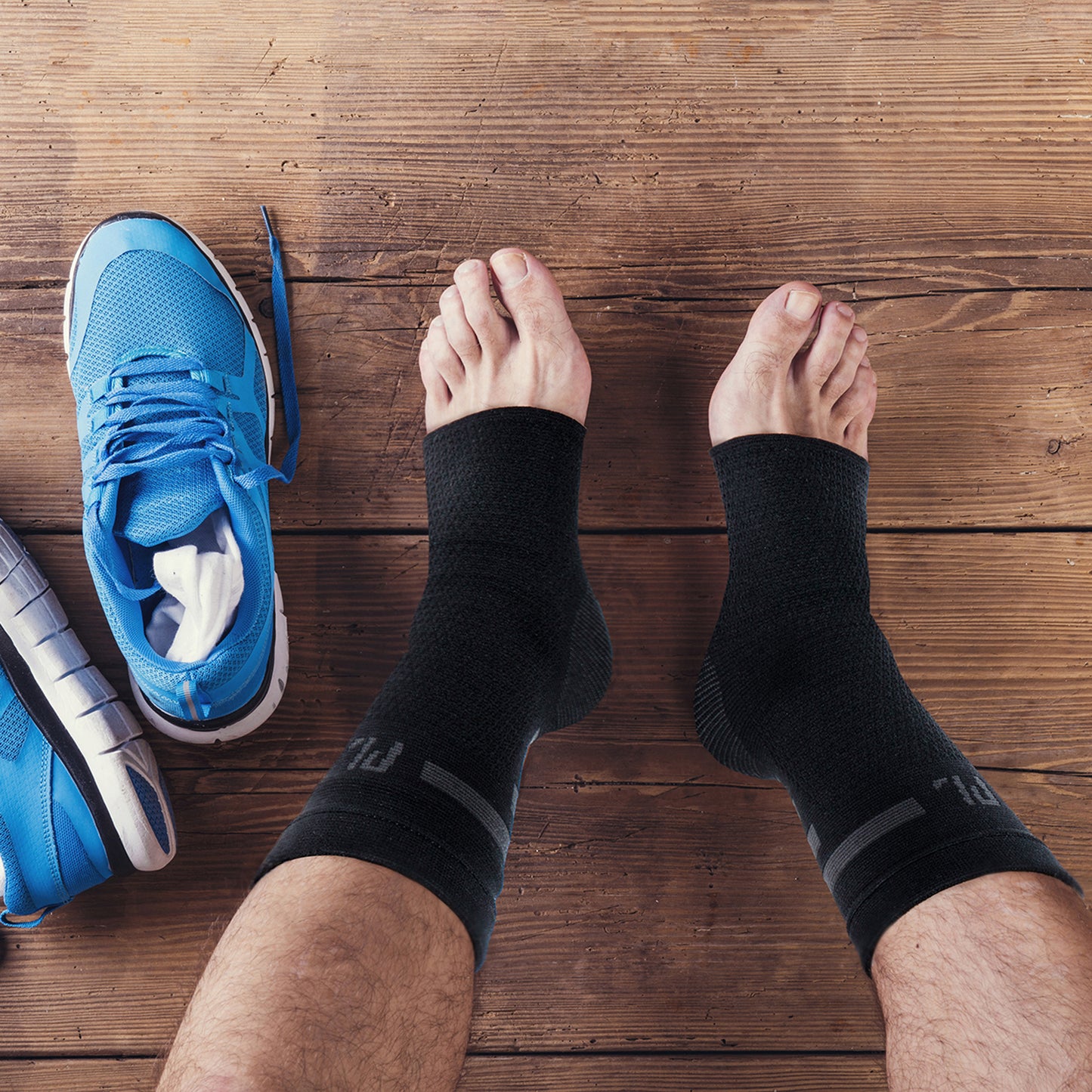 a pair of feet and shoes