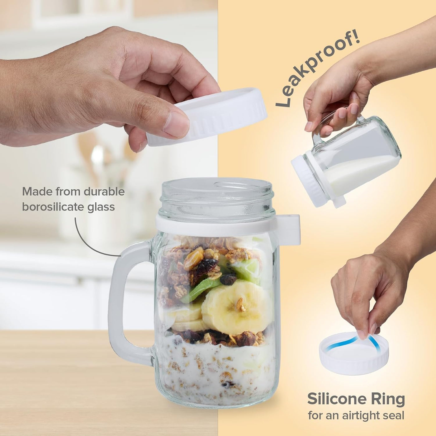 12oz Overnight Oats Container with Lid and Spoon - Brilliant Promos - Be  Brilliant!