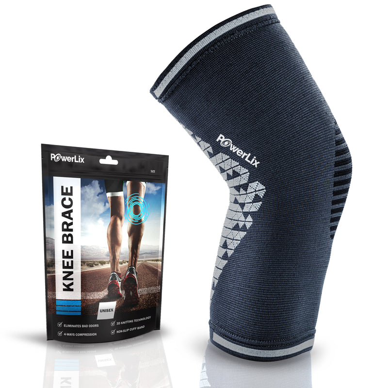 POWERLIX Knee Compression Sleeve - Best Knee Brace for Men & Women
